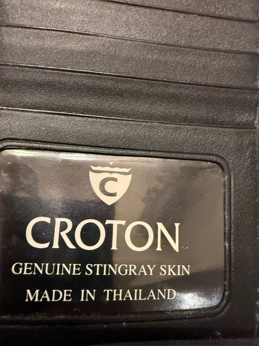Croton Black Wallet with White Logo Accent - Picture 4 of 9